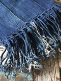 Vintage African Macramé Denim Mossi Indigo Mudcloth | Throw #28