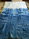 Vintage African Ombré Faded Tie Dyed Denim Mossi Indigo Mudcloth | Runner