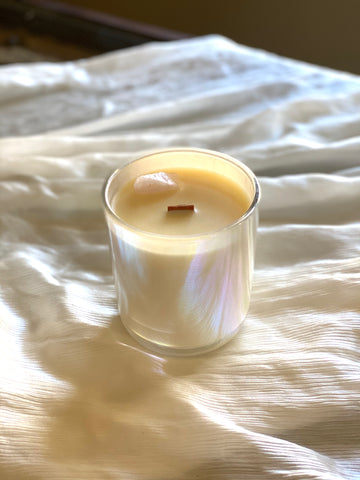 Beeswax Rose Quartz Candle | 13 oz.