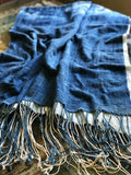 Vintage African Ombré Faded Tie Dyed Denim Mossi Indigo Mudcloth | Runner