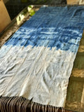 Vintage African Ombré Faded Tie Dyed Denim Mossi Indigo Mudcloth | Runner