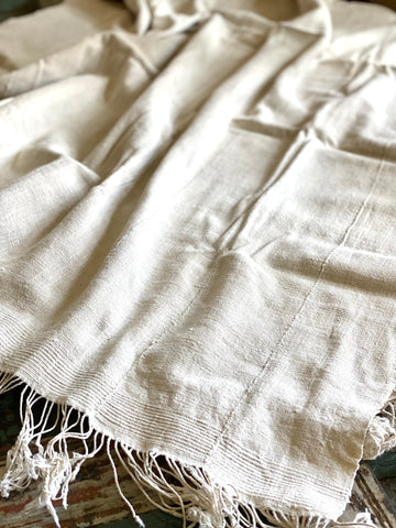 Vintage African Natural White Mudcloth | No. 58