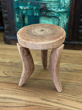 Vintage African Handcarved Light Wooden Senufo Stool
