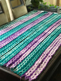 Vintage African Mudcloth | teal + purple Shibori tie dye