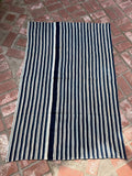 Vintage African Indigo Denim Mudcloth Stripes 59” L x 39” W Textile | No. 109