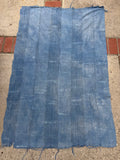 Vintage African Mudcloth Faded Indigo Textile 62” L x 41” W Throw | No. 168