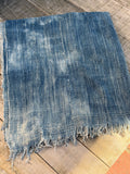 Vintage African Faded Indigo Denim Mossi Mudcloth 71”L x 31”W Textile | No. 133