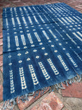 Vintage African Indigo Denim Shibori Mudcloth 59” L x 48” W Textile | No. 103