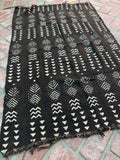 Vintage African Black Mudcloth Textile Throw 57” L x 39” W Textile | No. 182