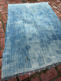 Vintage African Faded Indigo Denim Mossi Mudcloth 67”L x 45”W Textile | No. 172