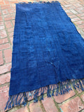 Vintage African Indigo Denim Mossi Mudcloth 75” L x 40” W Textile | No. 151