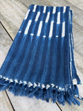 Vintage African Indigo Denim Shibori Mudcloth 63” L x 36” W Textile | No. 105