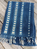 Vintage African Indigo Denim Shibori Mudcloth 55” L x 41” W Textile | No. 174