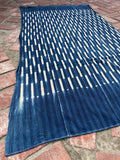 Vintage African Indigo Denim Shibori Mudcloth 63” L x 36” W Textile | No. 105