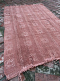 Vintage African Faded Terracotta Mudcloth 57” L x 38” W Textile | No. 122