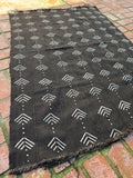 Vintage African Mudcloth Black Textile Throw 59” L x 41” W Textile | No. 129