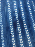Vintage African Indigo Denim Shibori Mudcloth 60” L x 41” W Textile | No. 119