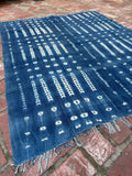 Vintage African Indigo Denim Shibori Mudcloth 59” L x 48” W Textile | No. 103