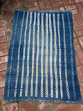 Vintage African Indigo Denim Shibori Mudcloth 59” L x 41” W Textile | No. 147