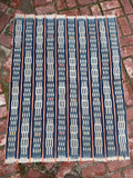 Vintage African Indigo Baule Mudcloth Orange Stripes 55” L x 42” W | No. 123
