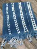Vintage African Indigo Denim Shibori Mudcloth 56” L x 43” W Textile | No. 106