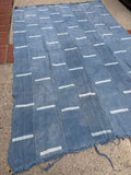 Vintage African Mudcloth Faded Indigo Textile 62” L x 41” W Throw | No. 168