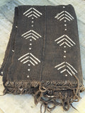 Vintage African Mudcloth Black Textile Throw 59” L x 41” W Textile | No. 129
