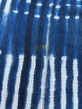 Vintage African Indigo Denim Shibori Mudcloth 62” L x 44” W Textile | No. 121