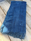 Vintage African Indigo Denim Mossi Mudcloth 83” L x 38” W Textile | No. 154