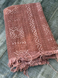 Vintage African Faded Terracotta Mudcloth 57” L x 38” W Textile | No. 122