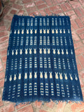 Vintage African Indigo Denim Shibori Mudcloth 58” L x 43” W Textile | No. 107