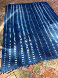 Vintage African Indigo Denim Shibori Mudcloth 57” L x 43” W Textile | No. 165
