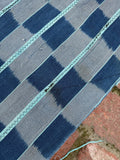 Vintage African Indigo Baule Mudcloth Blue Stripes 56”L x 40”W Textile | No. 145