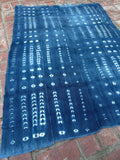 Vintage African Indigo Denim Shibori Mudcloth 58” L x 42” W Textile | No. 179