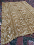 Vintage African Mustard Yellow Mudcloth 58” L x 43” W Textile | No. 112