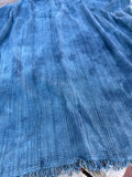 Vintage African Faded Indigo Denim Mossi Mudcloth 67”L x 42”W Textile | No. 176
