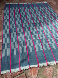 Vintage African Indigo Baule Mudcloth Pink Stripes 54”L x 42”W Textile | No. 161