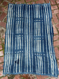 Vintage African Indigo Denim Shibori Tribal Mudcloth 58” L x 39” W | No. 146