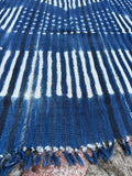 Vintage African Indigo Denim Shibori Mudcloth 62” L x 44” W Textile | No. 121