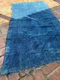 Vintage African Indigo Denim Mossi Mudcloth 75” L x 41” W Textile | No. 155
