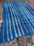 Vintage African Indigo Denim Shibori Mudcloth 60” L x 41” W Textile | No. 119
