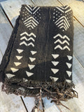 Vintage African Black Mudcloth Textile Throw 57” L x 39” W Textile | No. 182
