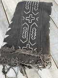 Vintage African Mudcloth Black Textile Throw 61” L x 38” W Textile | No. 149