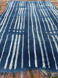 Vintage African Indigo Denim Shibori Tribal Mudcloth 58” L x 39” W | No. 146