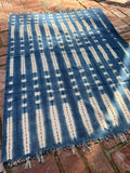 Vintage African Fade Indigo Denim Shibori Mudcloth 54”L x 41”W Textile | No. 164
