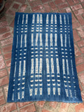 Vintage African Indigo Denim Shibori Mudcloth 56” L x 39” W Textile | No. 108