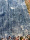 Vintage African Faded Indigo Denim Mossi Mudcloth 71”L x 31”W Textile | No. 133