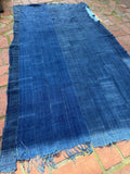Vintage African Indigo Denim Mossi Mudcloth 74” L x 40” W Textile | No. 175
