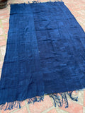 Vintage African Indigo Denim Mossi Mudcloth Throw 82”L x 51”W Textile | No. 160