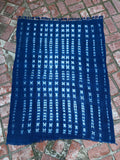 Vintage African Indigo Denim Shibori Mudcloth 54” L x 41” W Textile | No. 120
